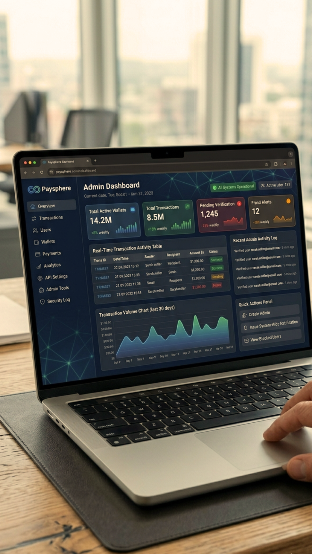 Paysphere Fintech OS Dashboard